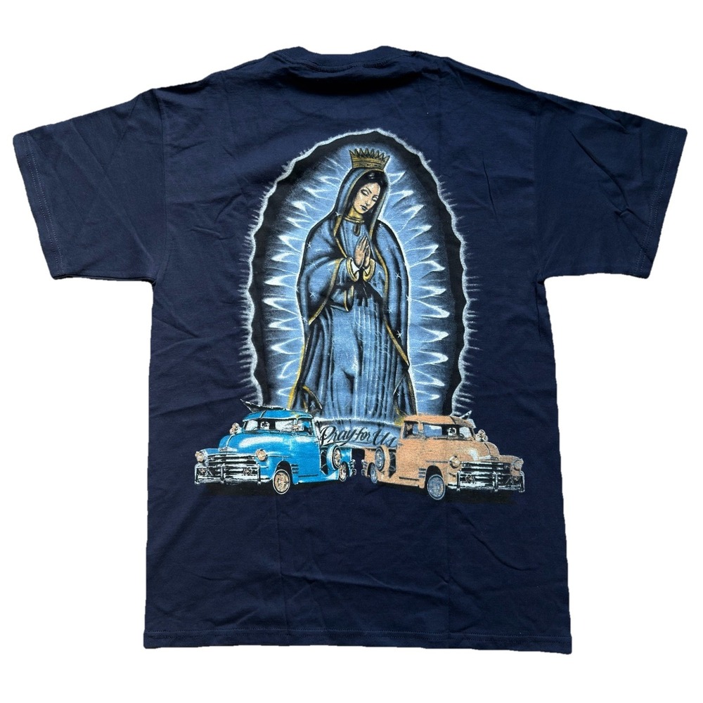 VTG Y2K Virgin Mary Low Rider T-shirt Size Medium Virgen De Guadalupe DGA Style